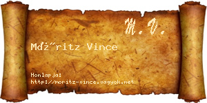 Móritz Vince névjegykártya