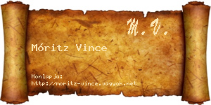 Móritz Vince névjegykártya